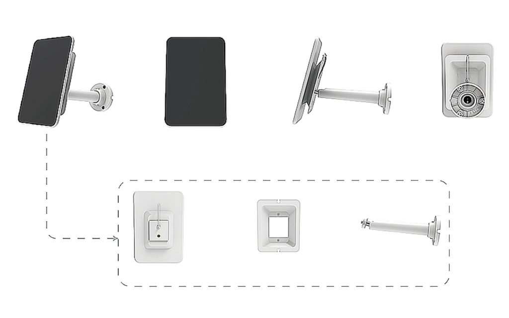 Camius battery operated security camera solar panel aSSEMBLY web