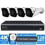 4 5MP 10X Zoom Smart Security Camera 3TB 8CH NVR System