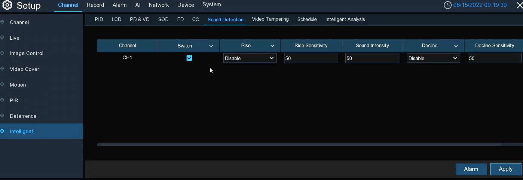 Camius 2K PoE dome cameras come equipped with Sound Detection as part of their Intelligent mode feature.
