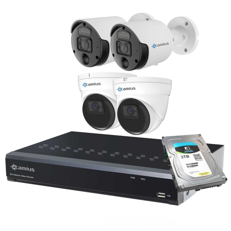 4K Spotlight Outdoor Cameras 2 dome 8ch nvr system