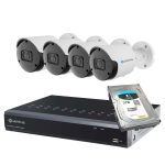 4 5MP Outdoor PoE Wired Cameras with 4K 8 Channel NVR, 3TB HDD - 8P4B5R3T