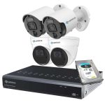 2 x 4K PoE Security Camera, 2 x 2K Dome Camera, Powerful 128Mbps 8 Channel NVR System with 4TB HDD