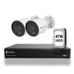 Camius 4K Spotlight Security System with 2 Way Audio, Lights, Siren - 2 Cameras, NVR, 4TB