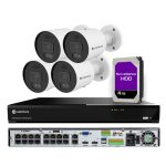 16 Channel 4K PoE Security Camera System, 4 Cameras, NVR