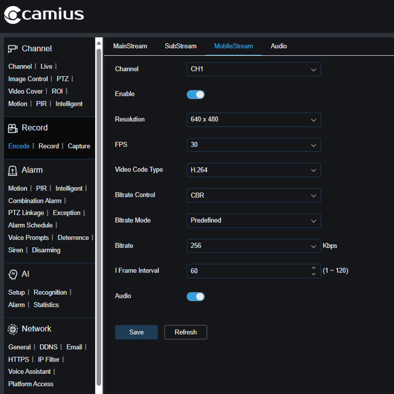 Camius IPVAULT1128PR web audio enabled mobile 47kb