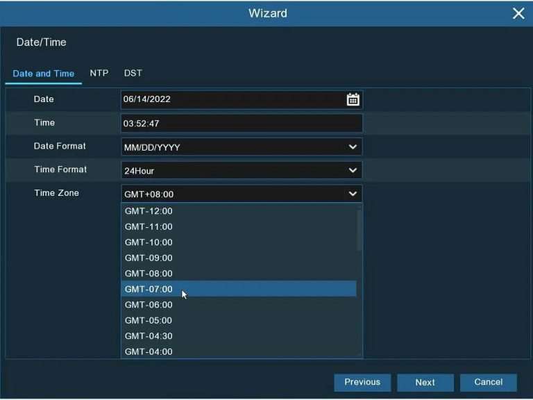 Startup wizard date and time 70kb