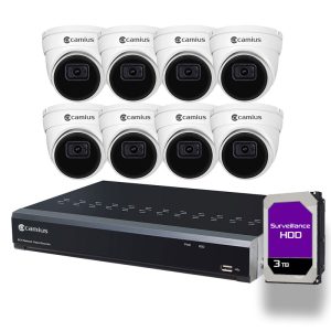 8 PoE Dome Security Camera System I 3TB 2K PoE camera System