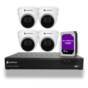Camius High Quality 4 Dome Security Cameras with 4TB NVR 8 Channel