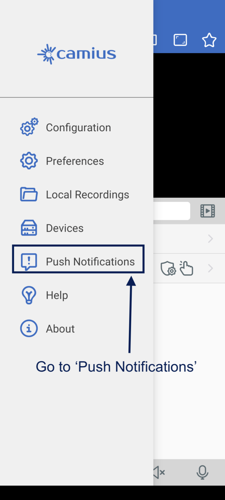 Camius view Push notifications