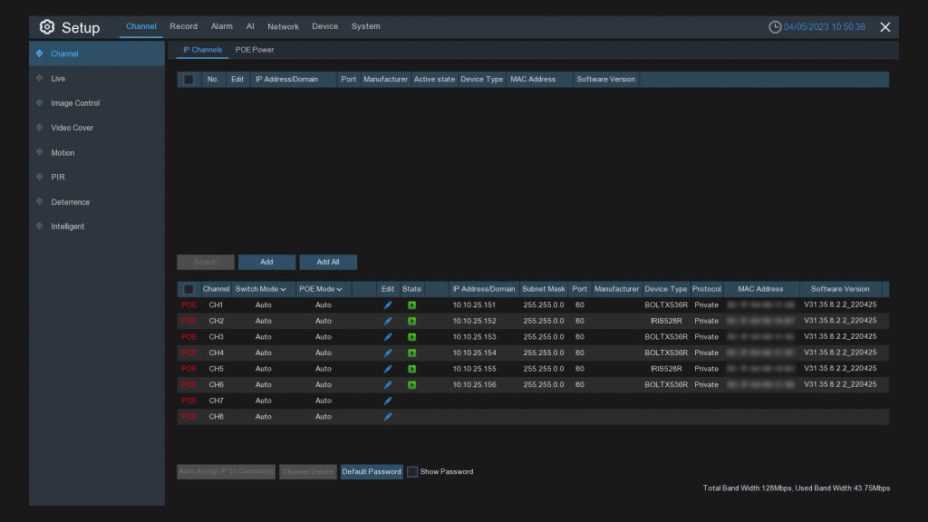 1128PR CHANNELS 5MP X 6