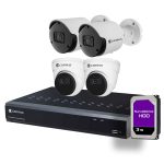 4 Camera PoE Security System - 2K PoE Wired Security Cameras with 8 Channel NVR