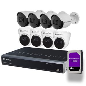 Camius PoE Security Camera System with Hard Drive 4TB, 8 Cameras