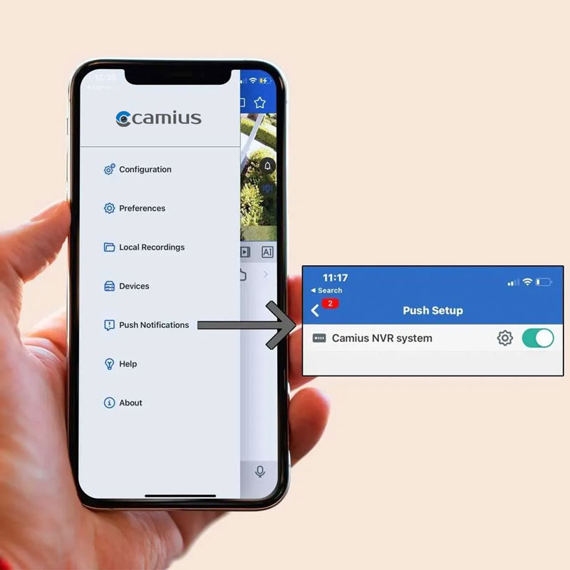 Camius View app - push notifications