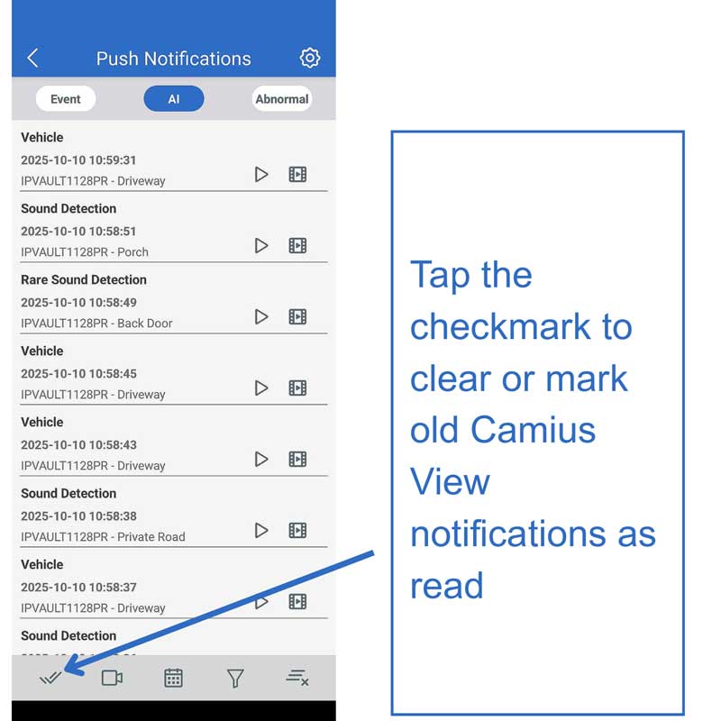 Camius View push notifications
