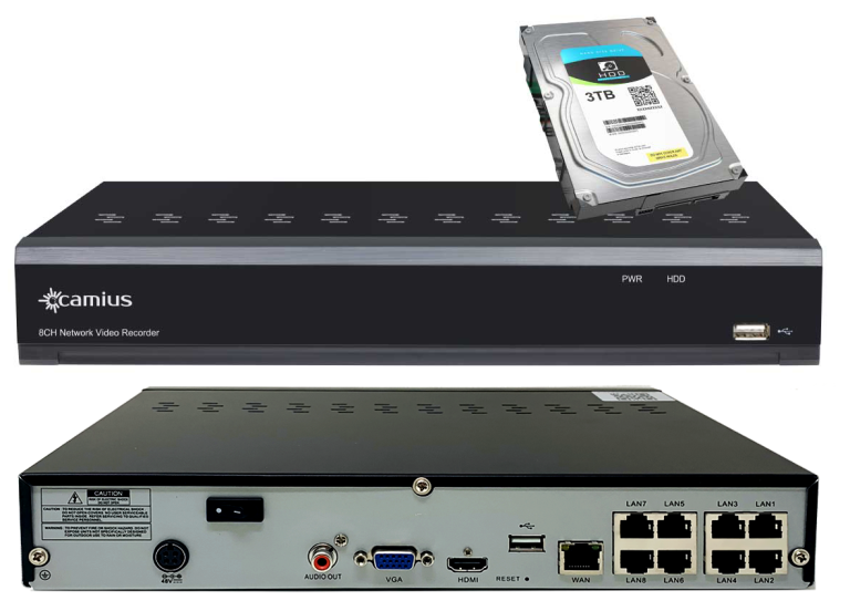 4K 8 Channel NVR with 3TB Hard Drive - IPVault1128PR