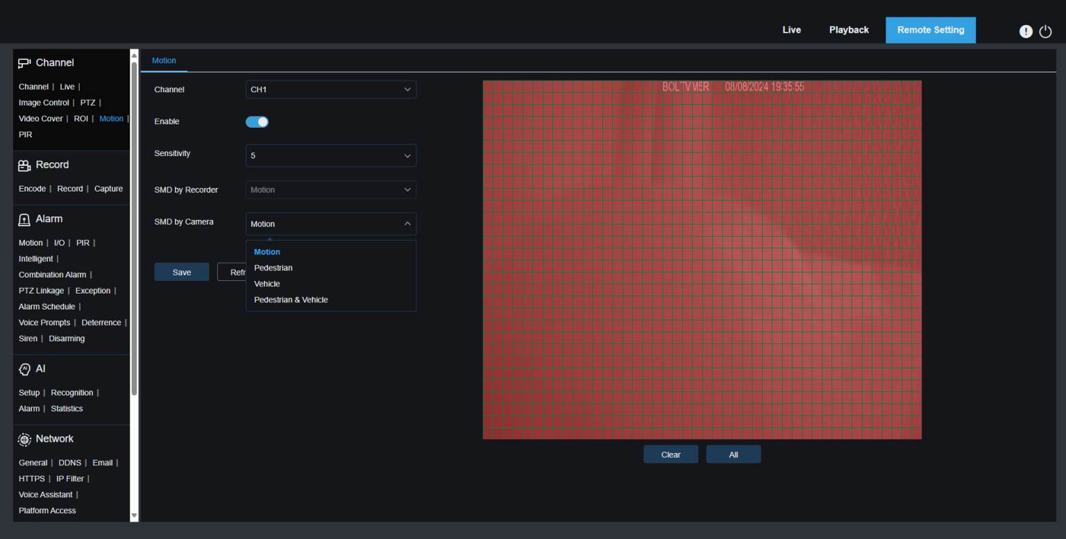 2320PR channel motion