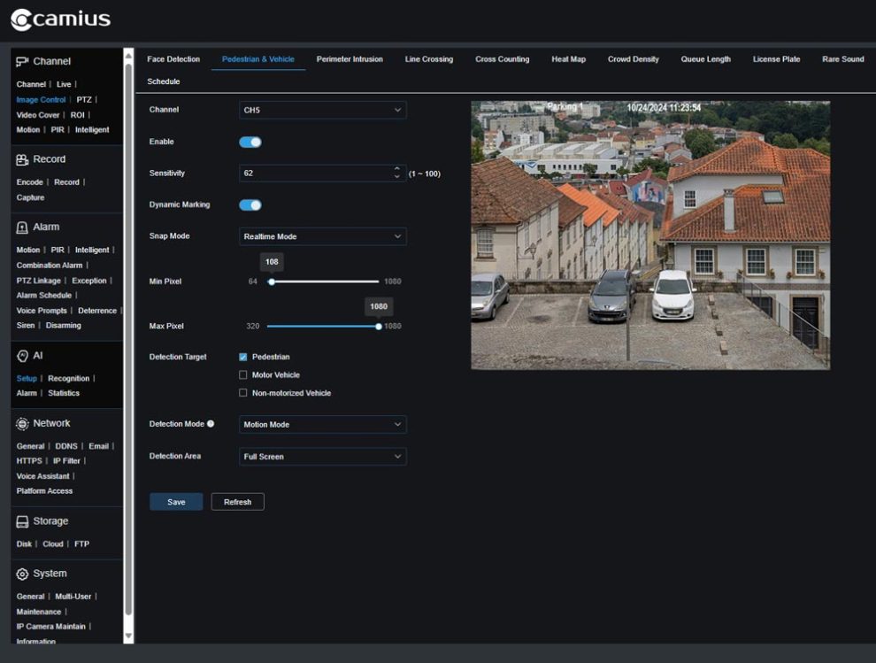 Camius NVR network video recorder with AI human and vehicle detection - IP AI Security Camera Statistics 2025 | Camius
