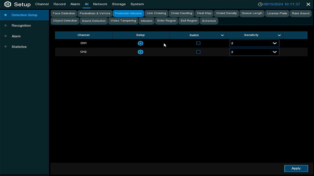 Human, Vehicle Detection, Perimeter Intrusion And Other Ai Functions With Push Notifications 2 Camius network video recorder 16 channel NVR IPVAULT2320PR AI Detection Setup Perimeter Intrusion
