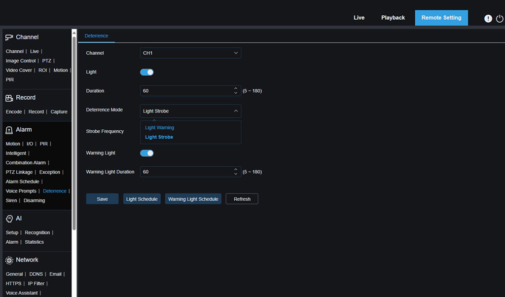IPVAULT2320PR SPOT828A RB Image Control Day Night Full deterrence light warning strobe