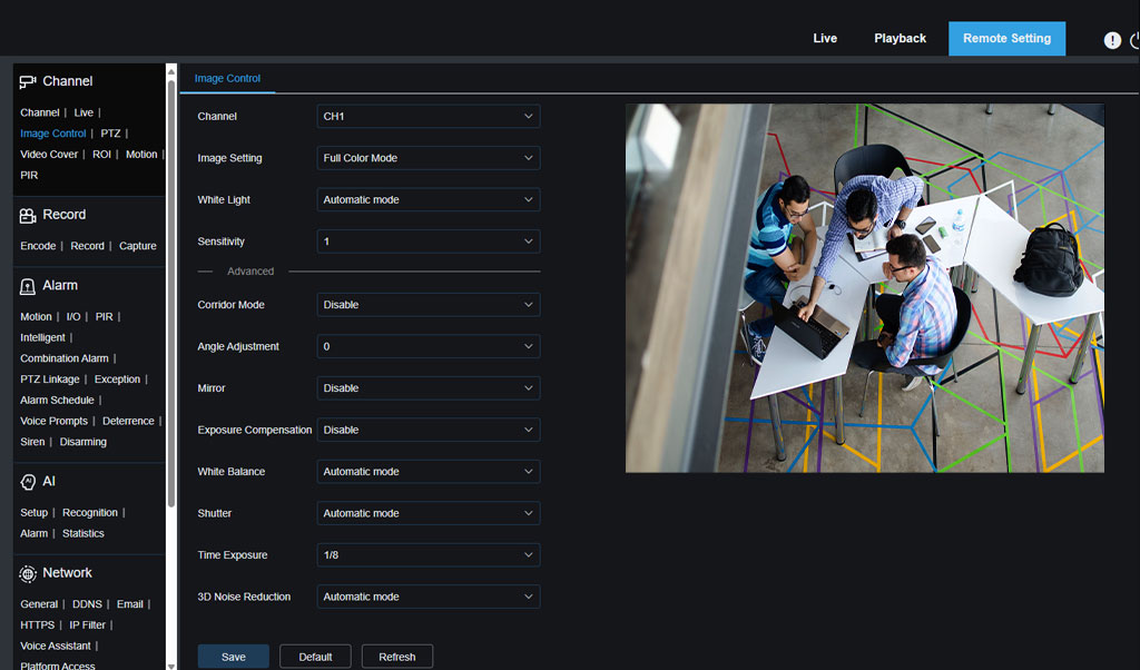 IPVAULT2320PR SPOT828A RB Image Control Full Mode