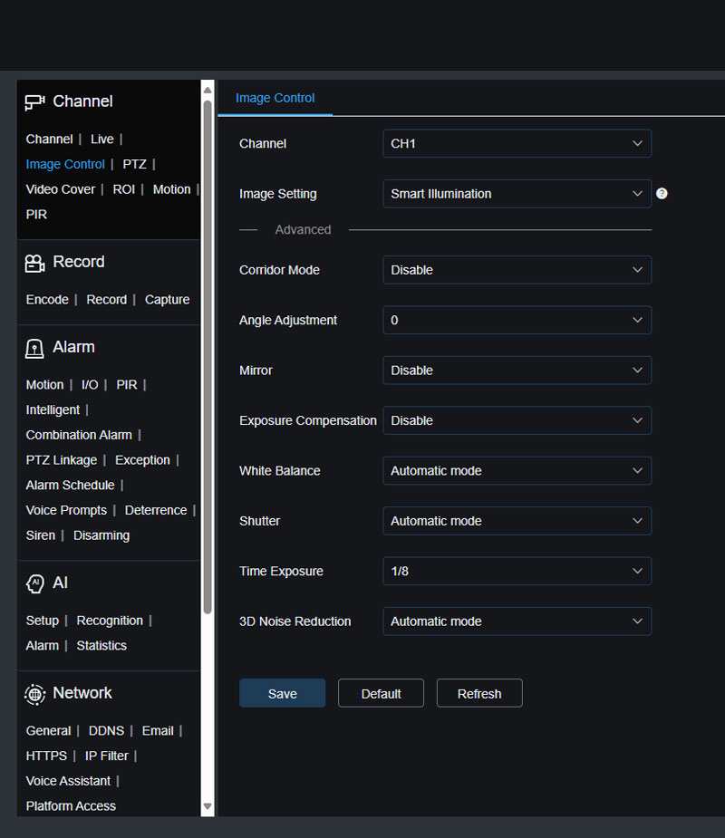 IPVAULT2320PR SPOT828A RB Image Control Smart Illumination Mode