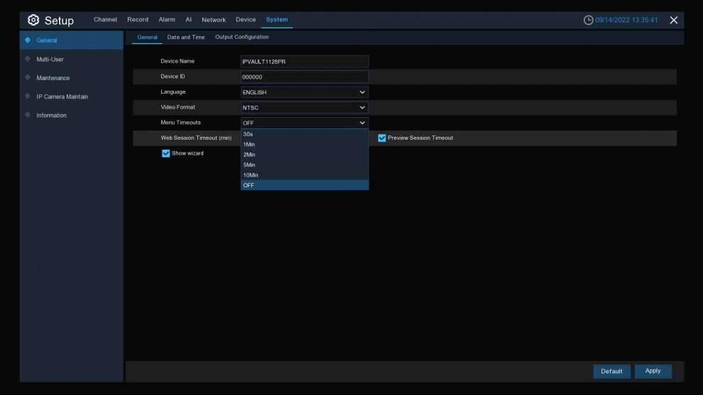 How To Disable Menu Logout On The DVR And NVR?