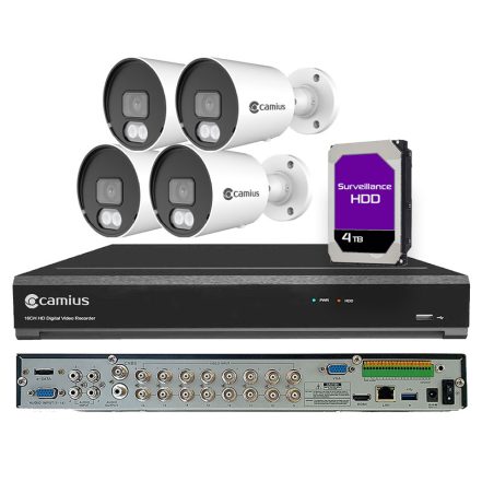 4K 16 Channel DVR With Hard Drive 4TB - Hybrid 16 BNC + 8 IP