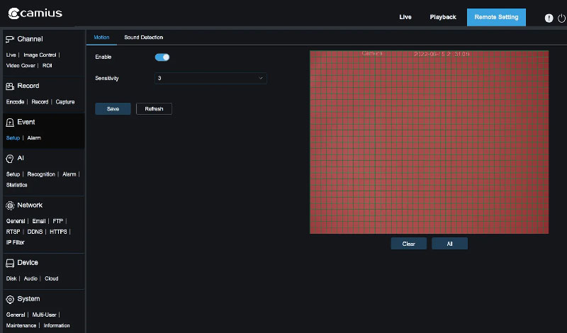 Boltx536R web motion and sound detection 800