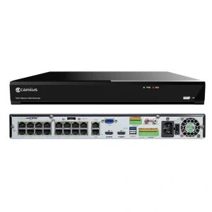 4K Security 16 Camera NVR with 16 PoE Ports, 2 SATA HDD, e-SATA - Professional PoE 16 Camera NVR I 4K NVR with 42TB HDD Capacity I Camius 16 Channel NVR Recorders