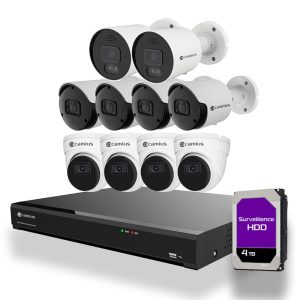 10 Business Outdoor Security Cameras with 4K NVR 16 Channel -4TB & 8TB HDD