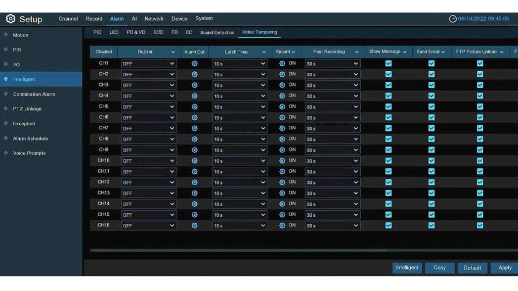 Video tamper detection is required in installations exposed to possible tampering or vandalism. This feature detects a sudden moving object in front of the lens; this indicates that someone is tampering with the camera up close. When tampering is detected, a notification is sent to the user, and the Camius DVR will tag the recording with a date and time stamp. Camius analog cameras support this function.