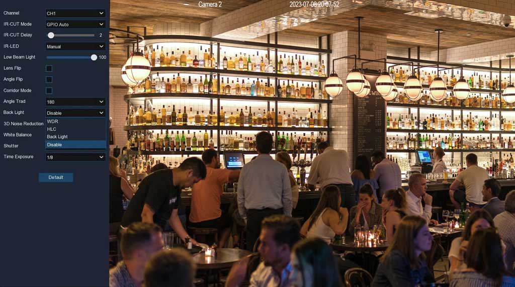 Camius NVR browser image settings 1024 web