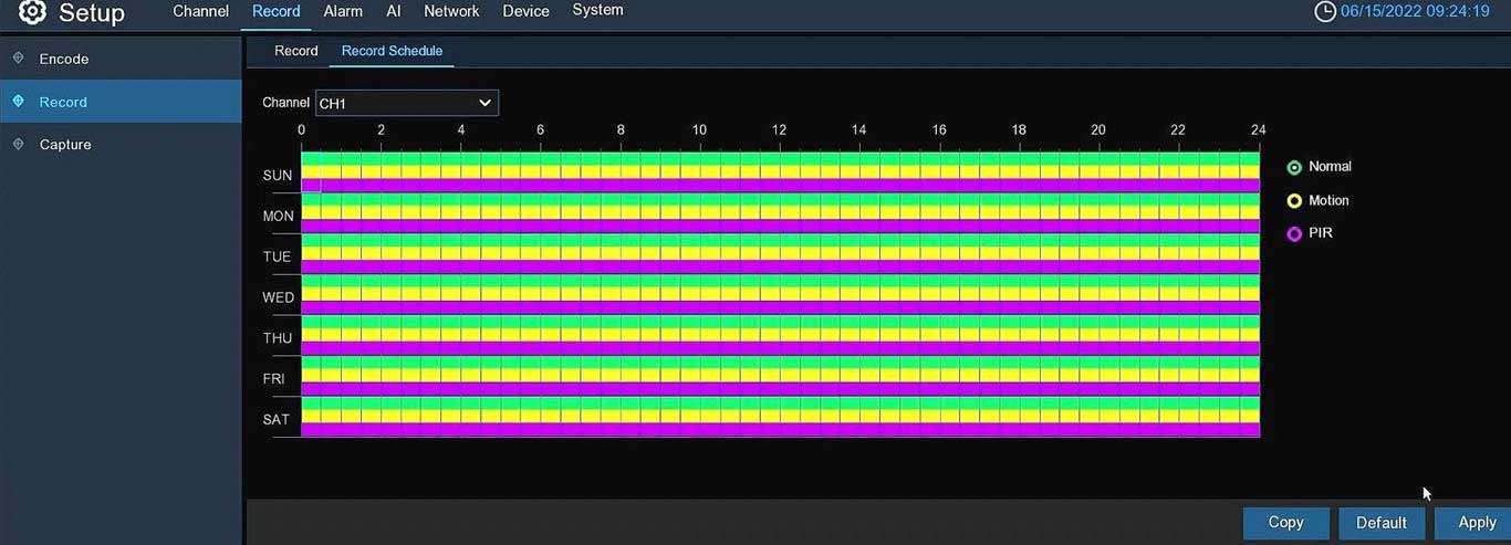 24/7 Continuous Recording