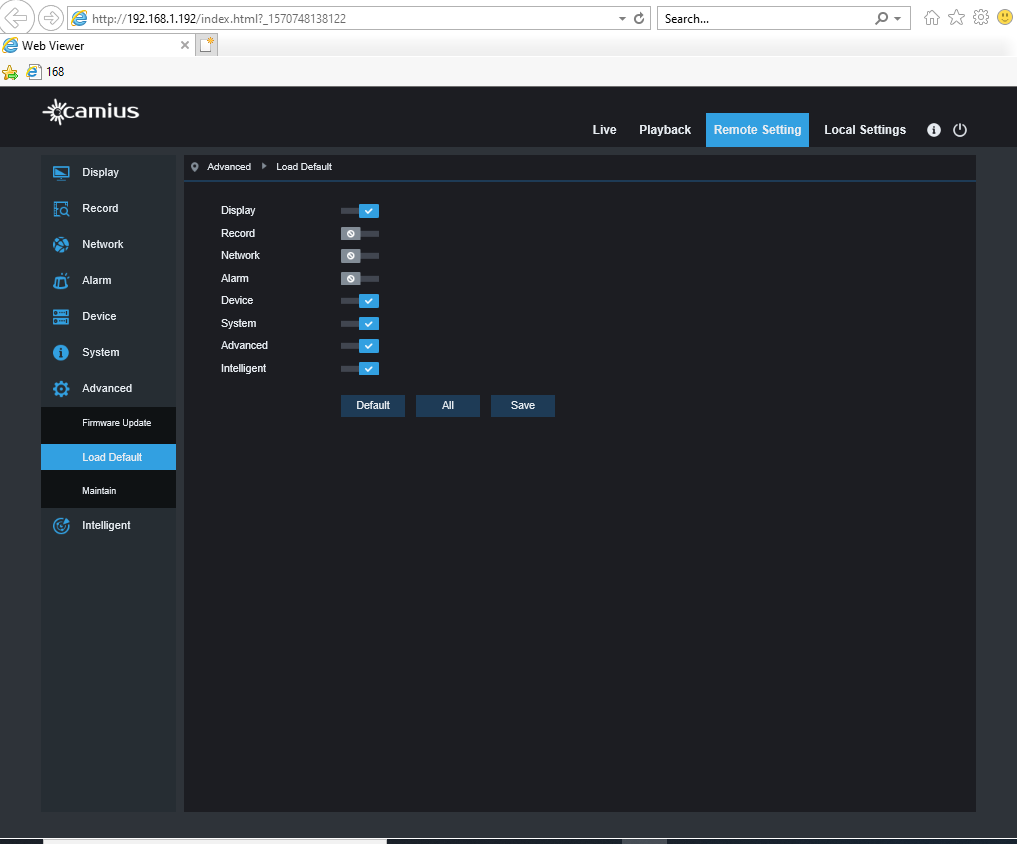 iris528a boltx5pa spot828a load default web client web browser
