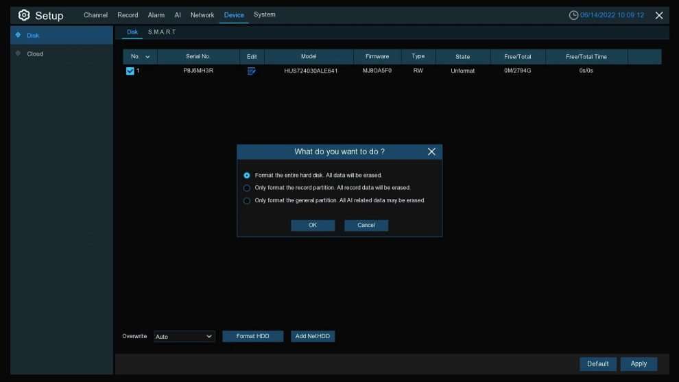 Picture 3: This screenshot is based on an example of Trivault4K2168R hybrid DVR