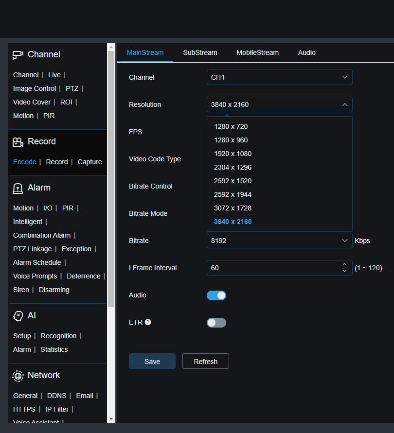 2320PR SPOT828A RB Record Encode Mainstream Resolution