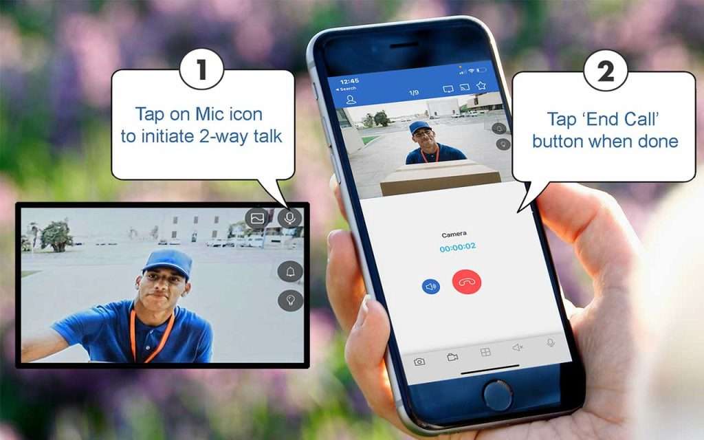Camius View 2 way audio security camera communication app