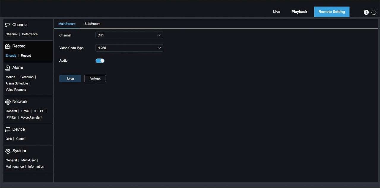 NVR record encode mainsteram audio web e1733643466763