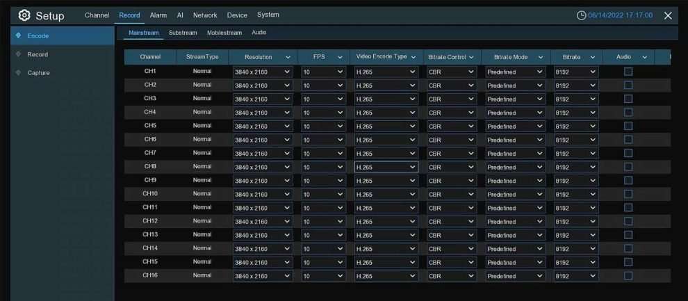Camius 16 channel DVR supports 4K analog and IP cameras