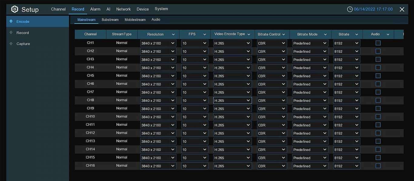 Camius 16 channel DVR supports 4K analog and IP cameras