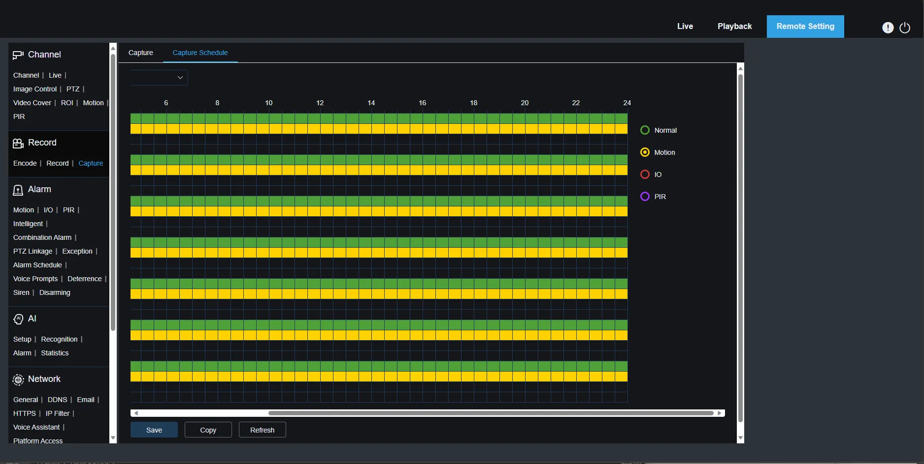 Camius DVR and NVR camera systems time lapse capture recording - schedule