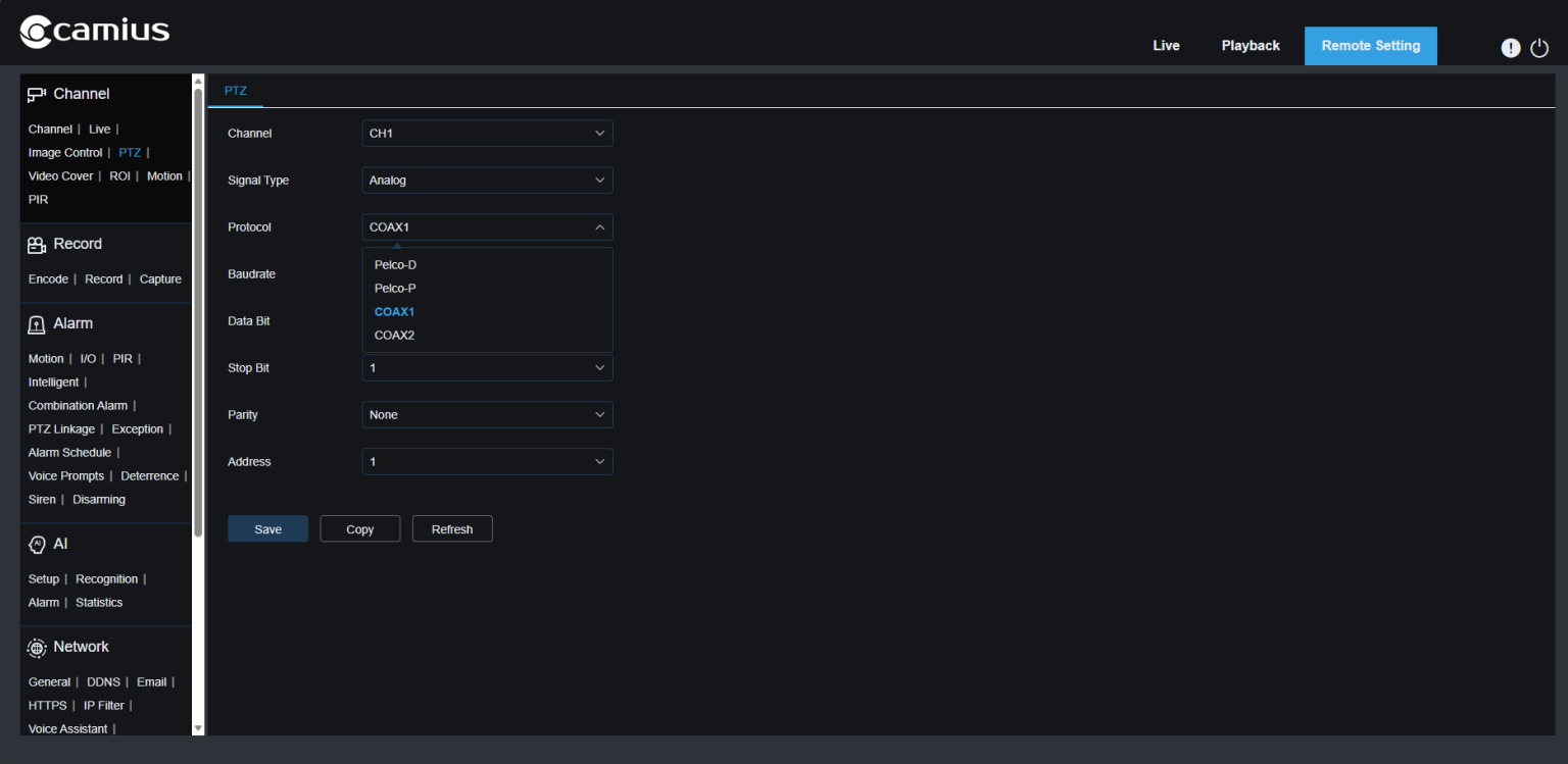 4k2168r web CHANNEL PTZ