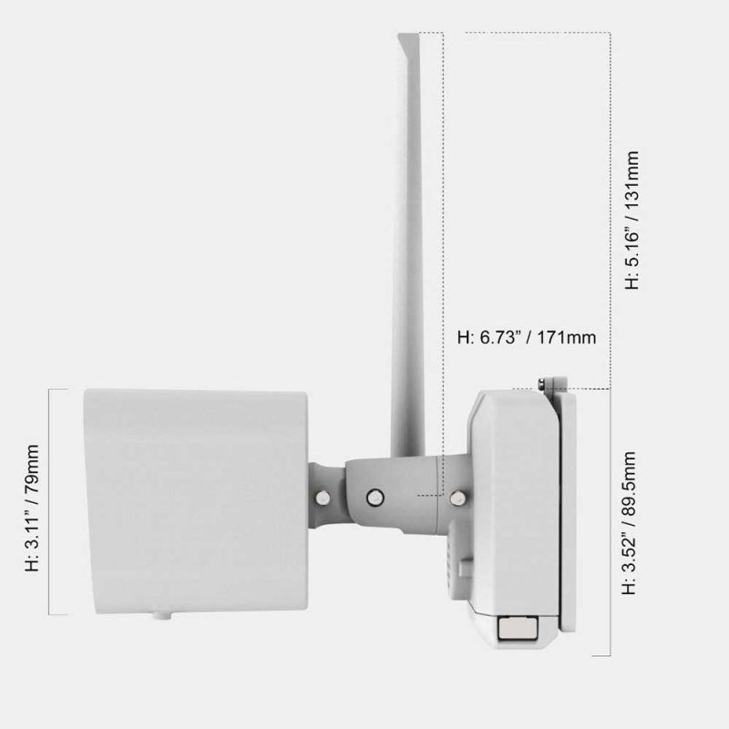 Camius 4K battery powered camera dimensions 2