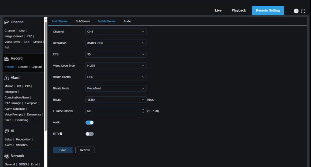 Camius 16 channel NVR with SPOT828A-RB full 4k 30 frames per second