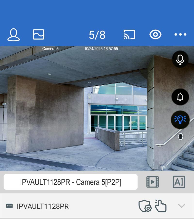 Camius View app - easily turn on and off the camera lights and siren