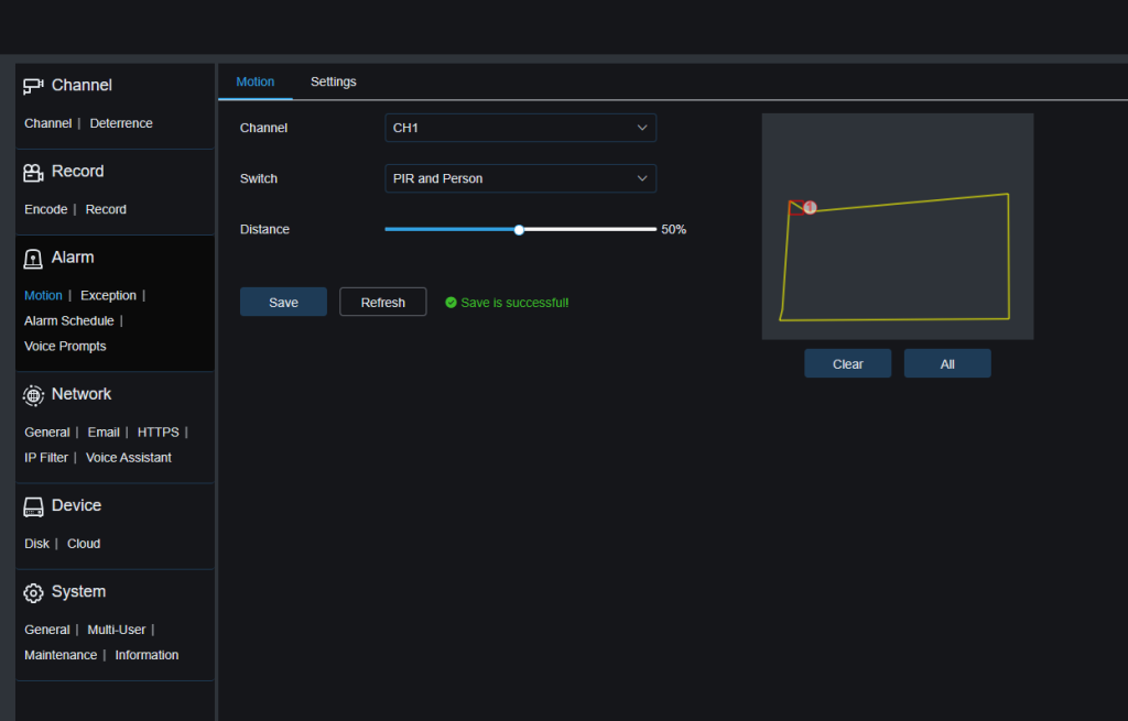 Camius WF4KN Alarm Motion PIR and Person