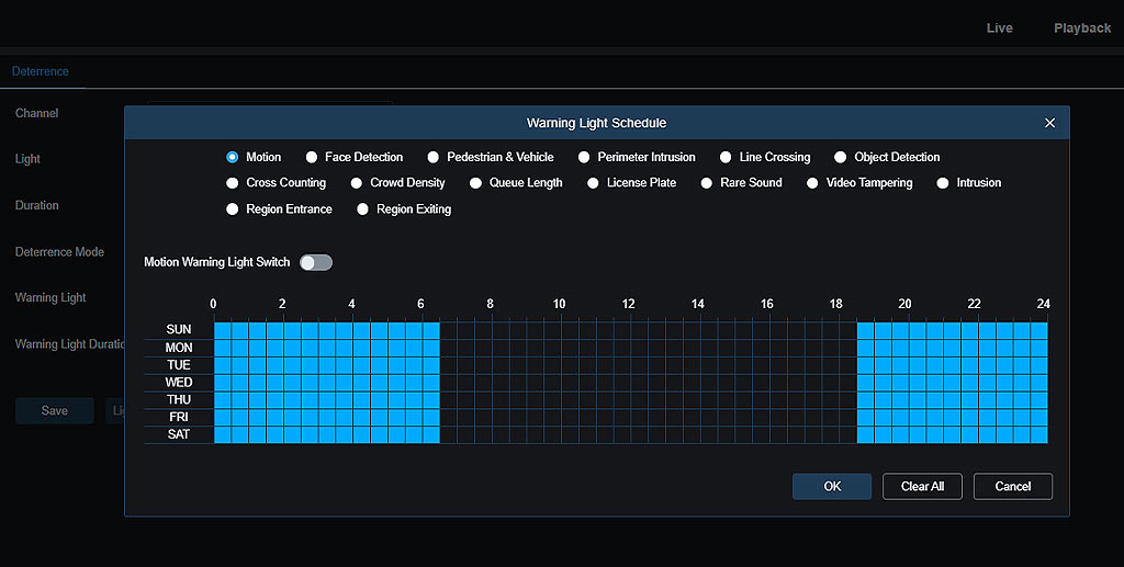 IPVAULT2320PR SPOT82A RB alarrm deterrence warning lights schedule web