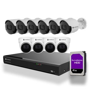 Camius 10 camera security system - 10 Cameras with 4K 16 Channel NVR PoE - Record for Months