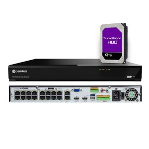 Camius 4K PoE 16 Channel Network Video Recorder with 4TB HDD