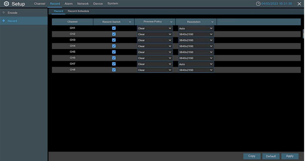 wireless camera record record